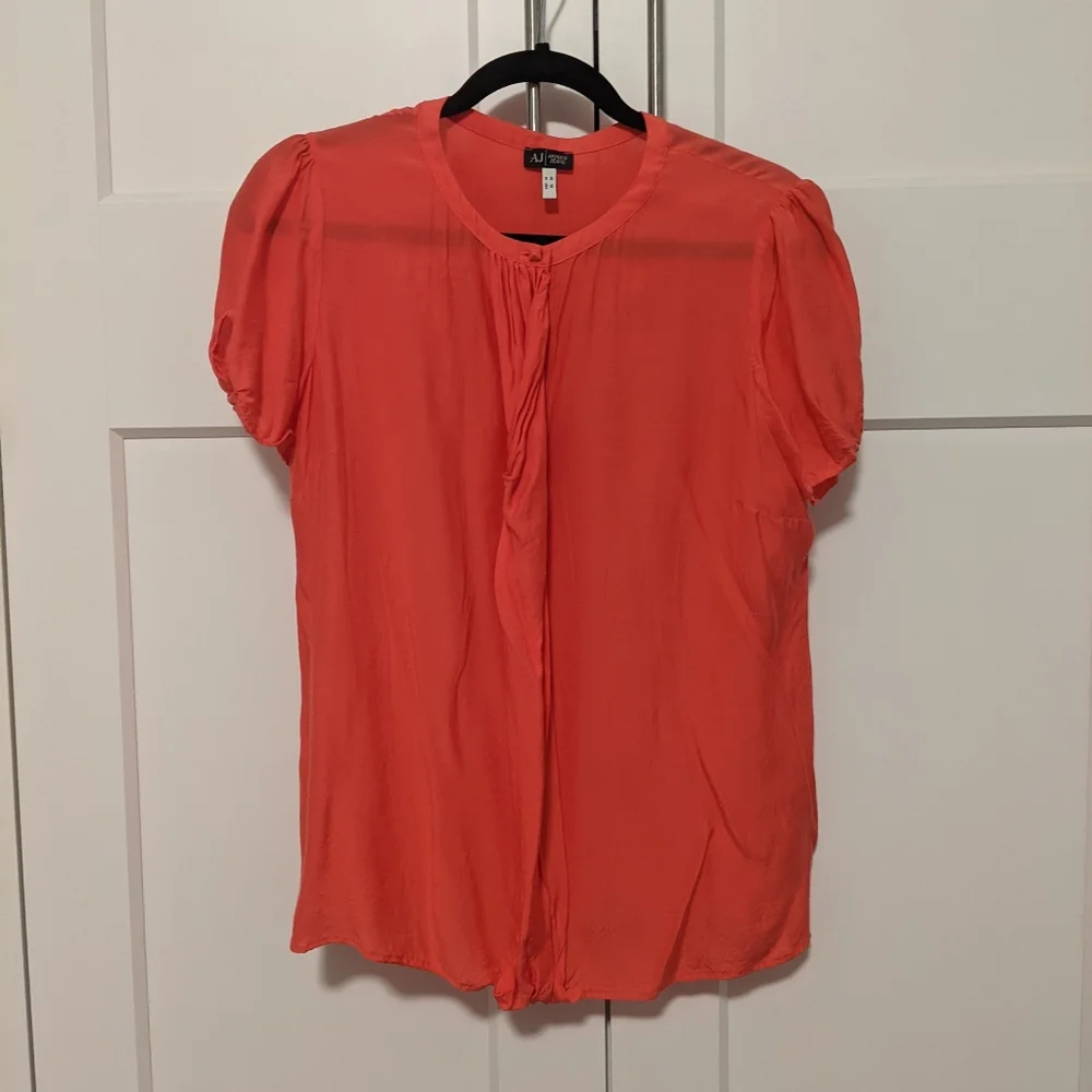 Armani Jeans Top Coral Colour Size 10 - Picture 2 of 8